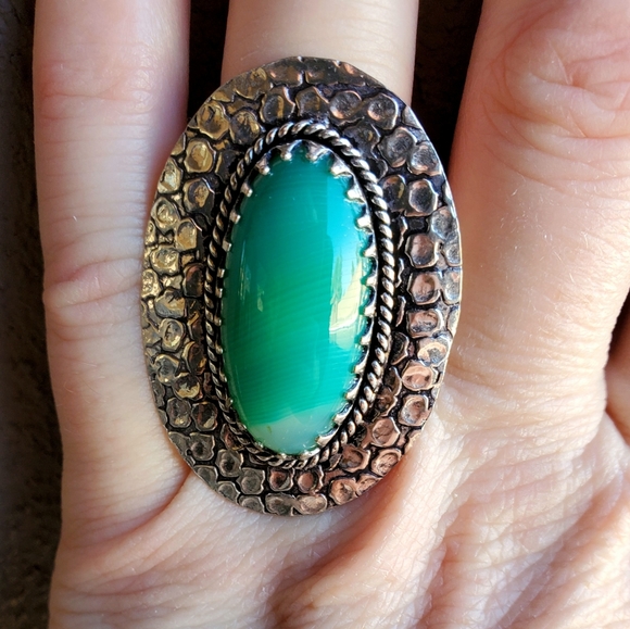 New Huge Botswana Agate 925 Silver Statement Ring. - Picture 3 of 13